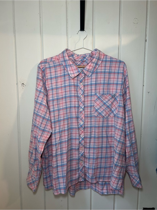 Vineyard Vines Tops - Vineyard Vines Pink and Blue Plaid Flannel Button-Down Shirt